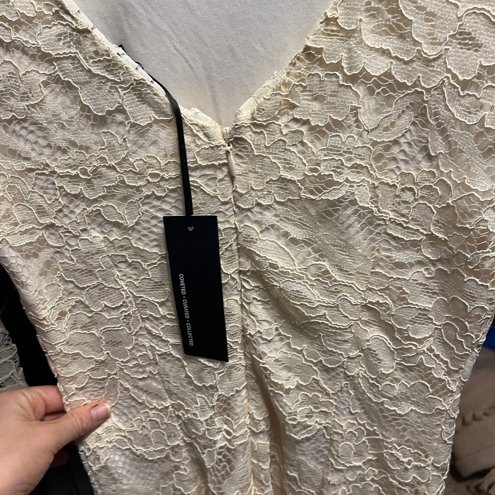 Lulu's Ivory Lace Sheath Mini Dress - Picture 16 of 16
